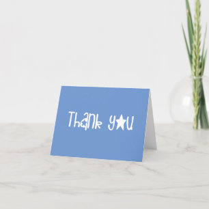 Cute Modern Blue and White Stars Thank You Card
