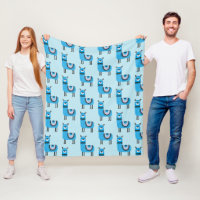 Cute Modern Blue Llama Pattern