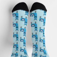 Cute Modern Blue Llama Pattern