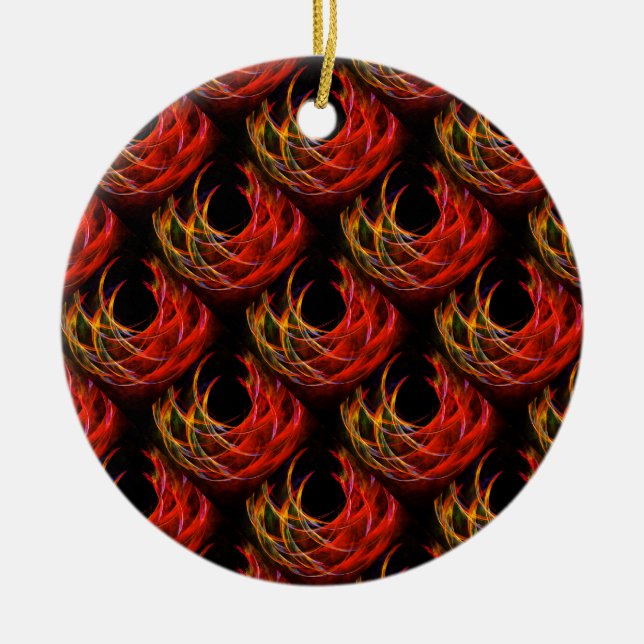 Cute Modern Boho Elegant Abstract Art Pattern #503 Ceramic Tree Decoration (Front)