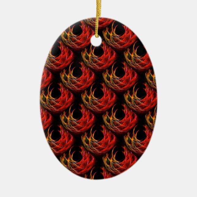Cute Modern Boho Elegant Abstract Art Pattern #503 Ceramic Tree Decoration (Front)