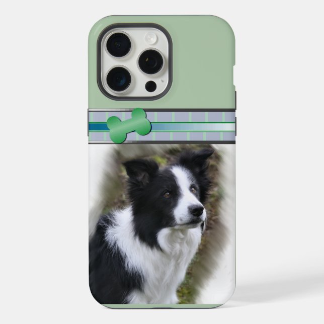 Cute Modern Border Collie Dog Art iPhone Case (Back)