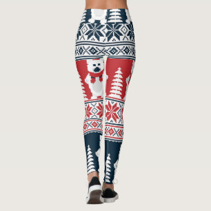Cute & Modern Christma Snowman Knitted  Leggings