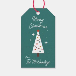 Cute Modern Christmas Tree Customisable Gift Tags