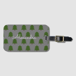 Cute Modern Christmas Tree Pattern Luggage Tag