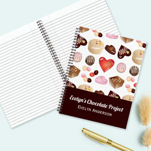 Cute Modern Colourful Chocolate Candy Heart Notebook