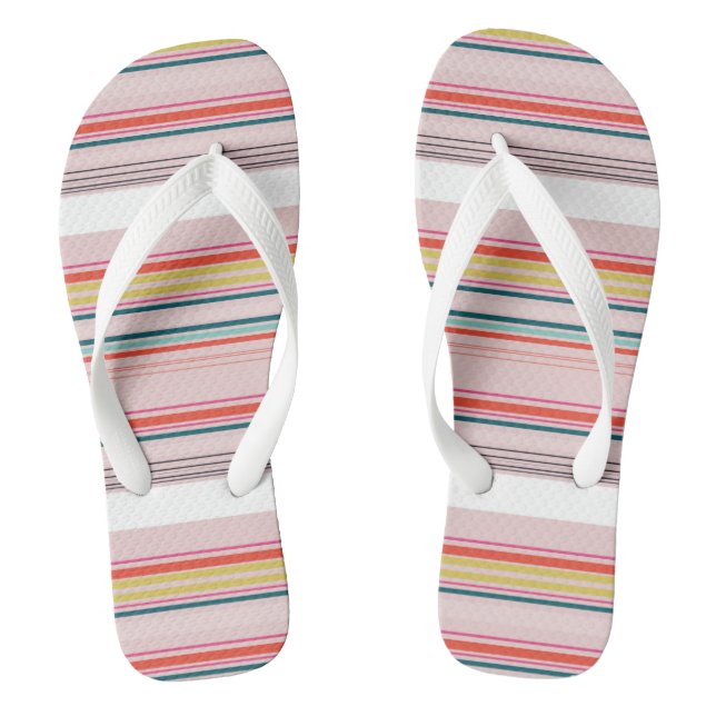 Cute modern colourful stripes jandals (Footbed)