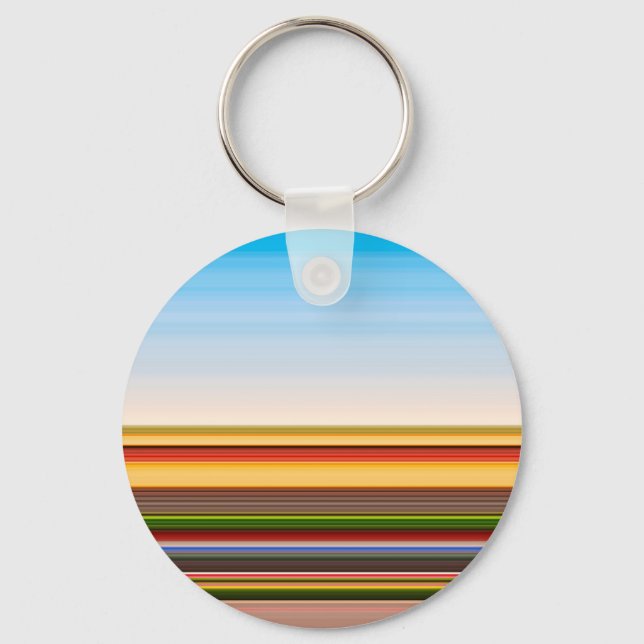 Cute modern colourful stripes key ring (Front)