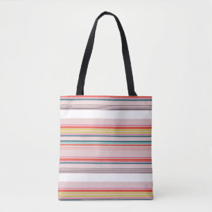 Cute modern colourful stripes tote bag
