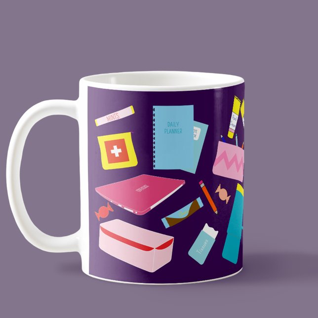Cute Modern Colourful Teacher Must-Haves Mug (Teacher Mug)