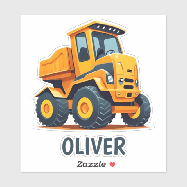 Cute Modern Construction Truck Personalised (Sheet)