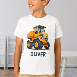 Cute Modern Construction Truck Personalised T-Shirt