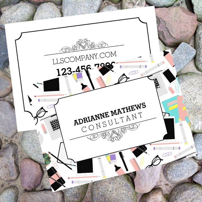 Cute Modern Custom Desktop Pattern Business Card (Creator Uploaded)