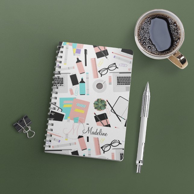 Cute Modern Custom Desktop Pattern Padfolio Notebook (Creator Uploaded)
