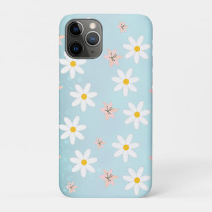 Cute Modern Daisy lily flower Rustic seamless Case-Mate iPhone Case