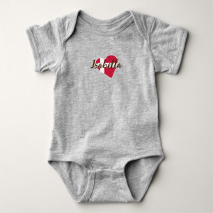 Cute Modern Denmark Flag heart danish custom name Baby Bodysuit