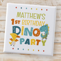 Cute Modern Dino Dinosaur Kid's Birthday Party
