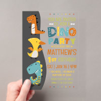 Cute Modern Dino Dinosaur Kid's Birthday Party