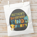 Cute Modern Dino Dinosaur Kid's Birthday Party Favour Bags<br><div class="desc">Composed of fun sans serif handwritten typography; Cute T-REX dinosaurs in the backgroud

This is designed by Select Party Supplies,  exclusive for Zazzle.

Available here:
http://www.zazzle.com/store/selectpartysupplies</div>