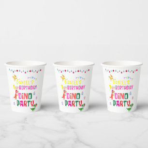 Cute Modern Dino Dinosaur Kid's Birthday Party Paper Cups