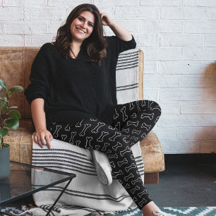 Cute Modern Dog Bone Leggings