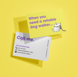 Cute Modern Dog Walker Pet Sitter Business Card
