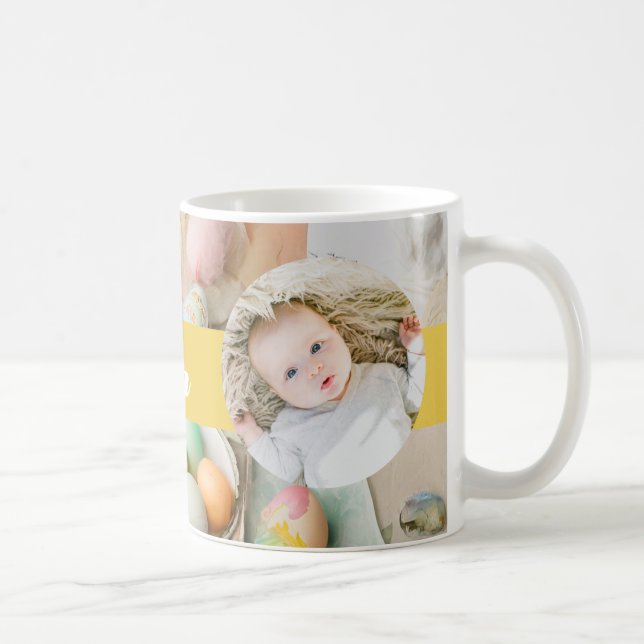 Cute Modern Easter collage scrapbook photo  Coffee Mug (Right)