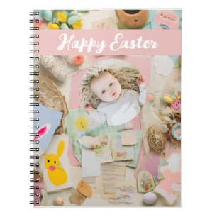 Cute Modern Easter collage scrapbook photo  Notebook