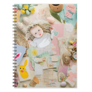 Cute Modern Easter collage scrapbook photo  Notebook