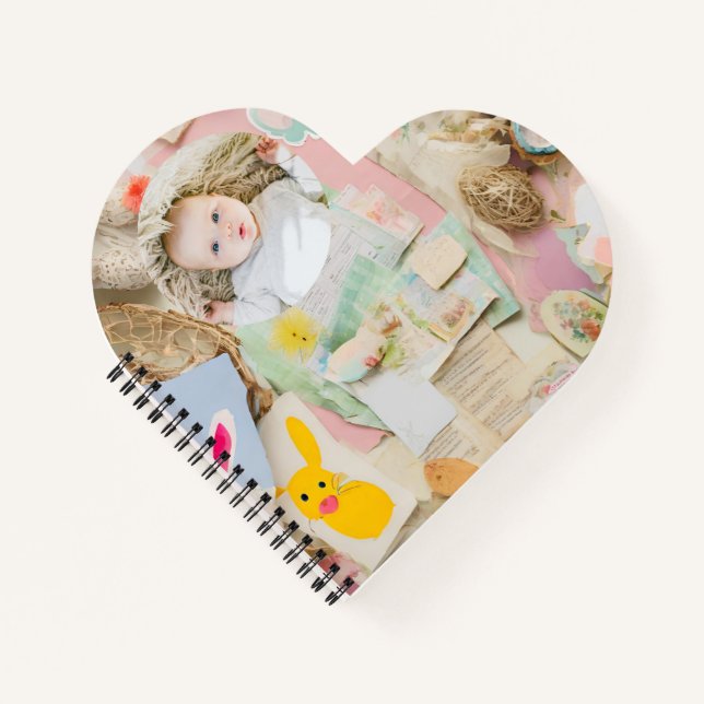 Cute Modern Easter collage scrapbook photo  Notebook (Front)