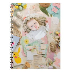 Cute Modern Easter collage scrapbook photo  Notebook