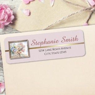 Cute Modern Elegant Floral Gold Personalised 