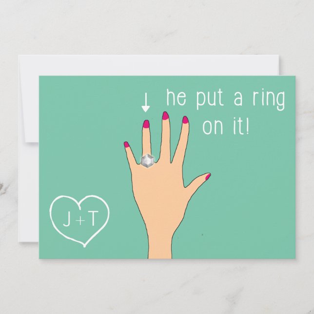 Cute Modern Engagement Announcements (Front)