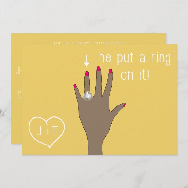 Cute Modern Engagement Announcements (Front/Back)