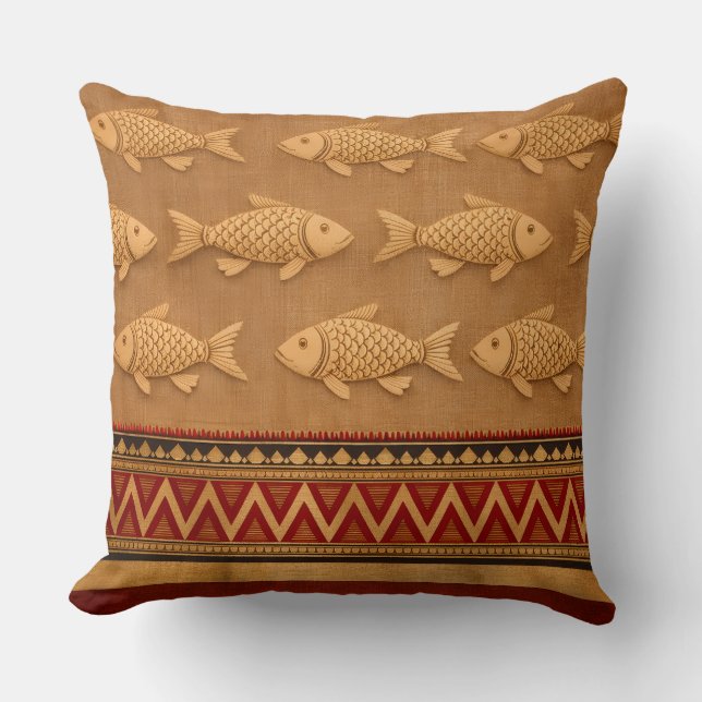 Cute Modern Fish Throw Pillow (Front)