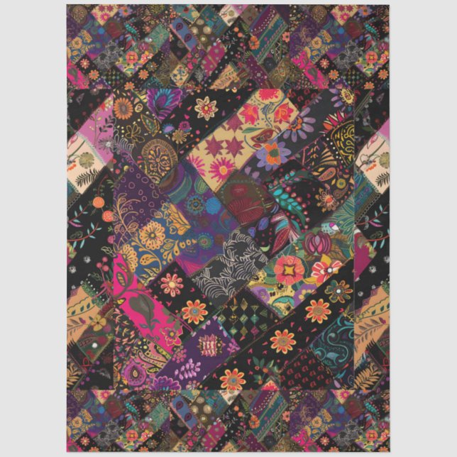 Cute Modern Floral Fun Boho Design Tissue Paper (Front)