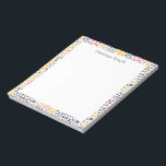 Cute Modern Flower Pattern with Name Notepad<br><div class="desc">Stay organised with this charming personalised notepad featuring a colourful floral border. Perfect for jotting down notes,  to-do lists,  or reminders,  this notepad combines functionality with a touch of elegance. Customised with your name,  it makes a thoughtful gift for teachers,  friends,  or anyone who loves stylish stationery.</div>