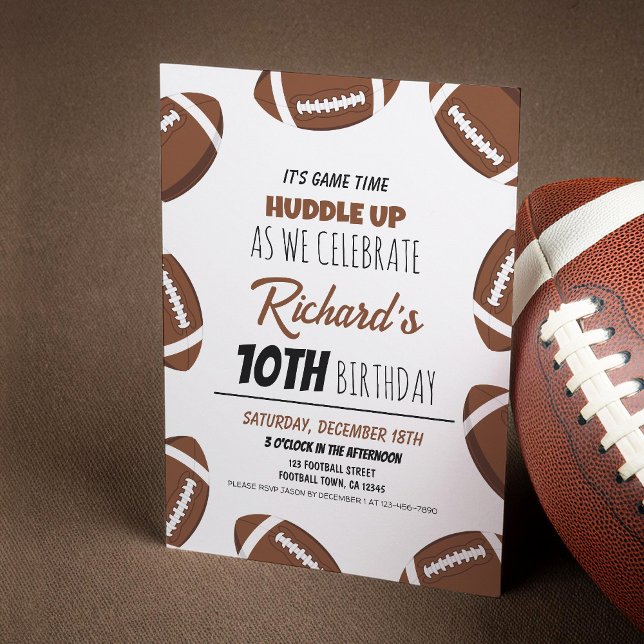 Cute Modern Football Sports Kids Birthday Invitation (Creator Uploaded)