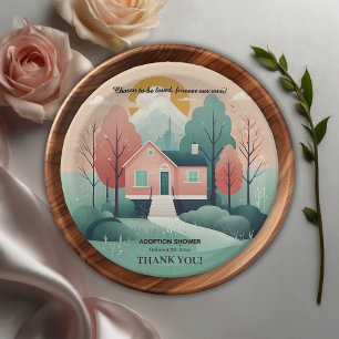 Cute Modern Forever Home Adoption Foster Shower In Paper Plate