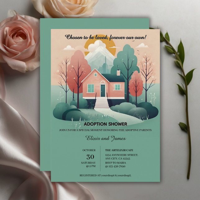 Cute Modern Forever Home Adoption Foster Shower Invitation (Creator Uploaded)