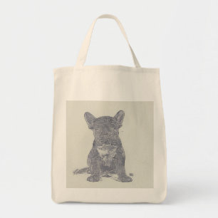 Cute Modern French Bulldog Distressed Photo Tote Bag