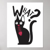 Cute Modern Funny Joke Cartoon Black Cat Prank