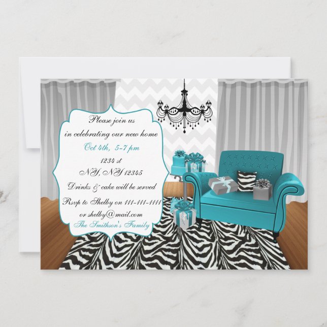 Cute Modern Furniture Housewarming Party Invitation (Front)