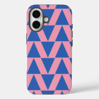 Cute Modern Geometric Pattern Pink Cobalt Blue