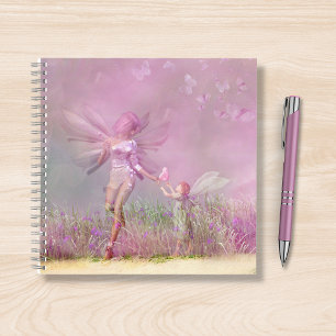 Cute Modern Girly Pink Butterfly Fairies Notebook