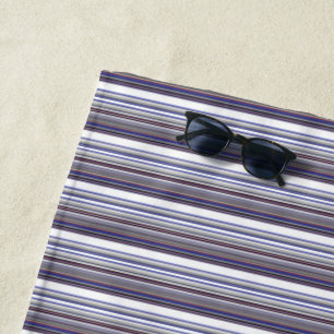 Cute modern gray blue stripes beach towel