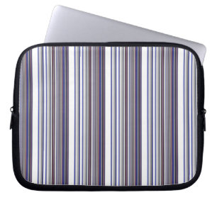 Cute modern gray blue stripes laptop sleeve
