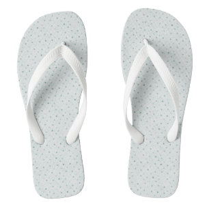 Cute Modern Grey and Green Stylish Dots Jandals