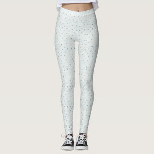 Cute Modern Grey and Green Stylish Dots Leggings