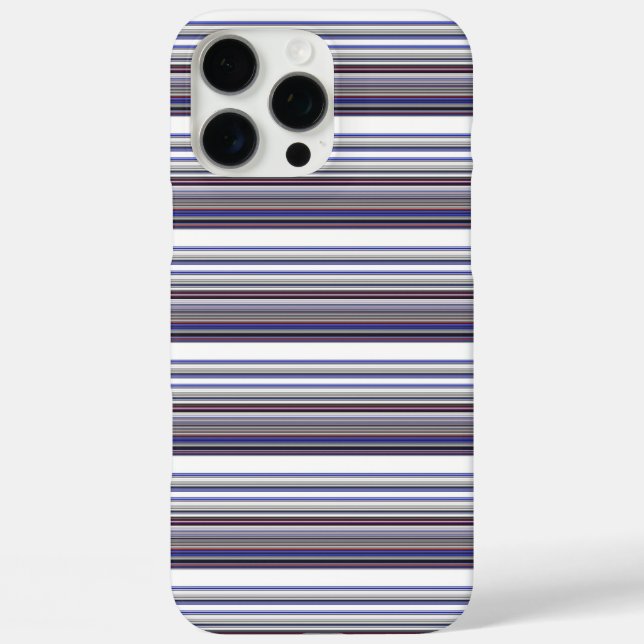 Cute modern grey blue stripes Case-Mate iPhone case (Back)